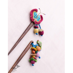 Crochet ✩ Handmade Crochet Hair Stick ~ Butterfly & Bird Pair