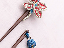 Crochet ✩ Crochet Butterfly & Tiki Hair Sticks (Pair)