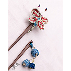 Crochet ✩ Crochet Butterfly & Tiki Hair Sticks (Pair)