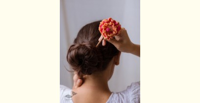 Crochet ✩ Hair Stick - Pink Poppy  