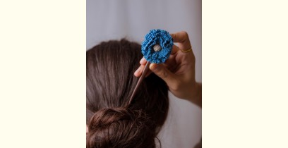 Crochet ✩ Hair Stick - Blue Poppy 