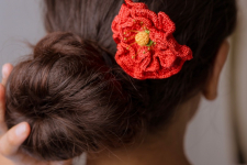 Crochet ✩ Hair Stick - Red Poppy 