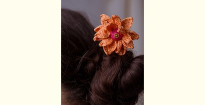 Crochet ✩ Hair Stick - Orange Camellia