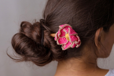 Crochet ✩ Hair Stick - Shimmer Pink Lotus 