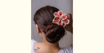 Crochet ✩  Hairstick - Pink & White Petunia