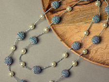 Crochet Necklace | Nakshatra Moon Necklace ~ Lilac Gold Beads