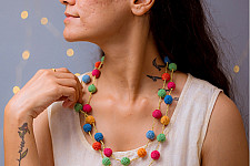 Crochet Necklace | Mela Necklace ~ Multicolored Beads