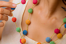 Crochet Necklace | Mela Necklace ~ Multicolored Beads