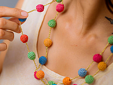Crochet Necklace | Mela Necklace ~ Multicolored Beads
