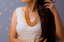 Crochet Necklace | Mausam Necklace ~ Peach