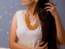 Crochet Necklace | Mausam Necklace ~ Peach