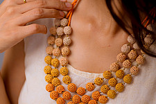 Crochet Necklace | Mausam Necklace ~ Peach