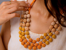 Crochet Necklace | Mausam Necklace ~ Peach