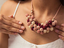 Crochet Necklace | Guldasta Necklace ~ Rust