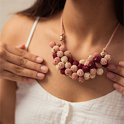Crochet Necklace | Guldasta Necklace ~ Rust