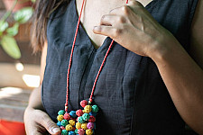 Crochet Necklace | Guldasta Necklace ~ Multicoloured