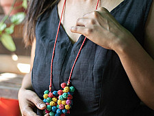 Crochet Necklace | Guldasta Necklace ~ Multicoloured
