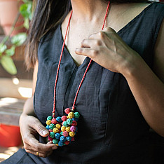 Crochet Necklace | Guldasta Necklace ~ Multicoloured
