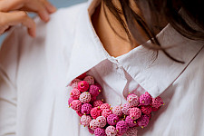 Crochet Necklace | Guldasta Necklace ~ Pink 50