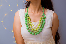 Crochet Necklace | Aadya Necklace ~ Green Ombre