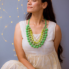 Crochet Necklace | Aadya Necklace ~ Green Ombre