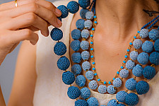Crochet Necklace | Aadya Necklace ~ Indigo Ombre
