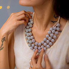 Crochet Necklace | Aadya Necklace ~ Silver