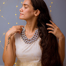 Crochet Necklace | Aadya Necklace ~ Silver