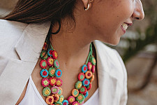 Crochet Necklace | Mela Layered Necklace ~ Multicolored
