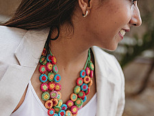 Crochet Necklace | Mela Layered Necklace ~ Multicolored