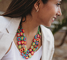 Crochet Necklace | Mela Layered Necklace ~ Multicolored