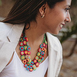 Crochet Necklace | Mela Layered Necklace ~ Multicolored