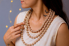 Crochet Necklace |  Vrishti ~ Rose Shimmer