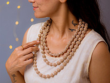 Crochet Necklace |  Vrishti ~ Rose Shimmer