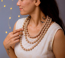 Crochet Necklace |  Vrishti ~ Rose Shimmer