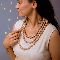 Crochet Necklace |  Vrishti ~ Rose Shimmer