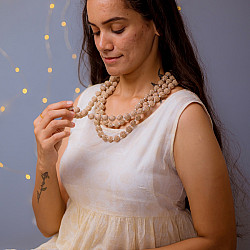 Crochet Necklace |  Vrishti ~ Rose Shimmer