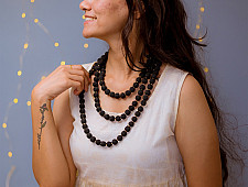 Crochet Necklace |  Vrishti ~ Black