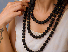 Crochet Necklace |  Vrishti ~ Black