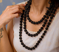 Crochet Necklace |  Vrishti ~ Black