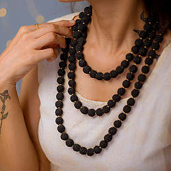 Crochet Necklace |  Vrishti ~ Black