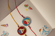 Crochet Rakhi -⚬- Colorful Boats Kids Rakhi (Set of 2)