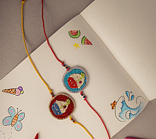 Crochet Rakhi -⚬- Colorful Boats Kids Rakhi (Set of 2)