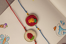 Crochet Rakhi -⚬- Pineapple & Strawberry Kids Rakhi (Set of 2)