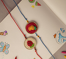 Crochet Rakhi -⚬- Pineapple & Strawberry Kids Rakhi (Set of 2)