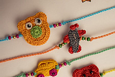Crochet Rakhi -⚬- Cute Toys & Animals Kids Rakhi (Set of 4)