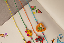 Crochet Rakhi -⚬- Cute Toys & Animals Kids Rakhi (Set of 4)