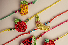 Crochet Rakhi -⚬- Fruity Candies Kids Rakhi (Set of 5)
