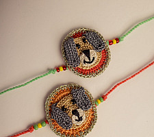 Crochet Rakhi -⚬- Cute Pets Kids Rakhi (Set of 2) 