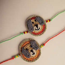 Crochet Rakhi -⚬- Cute Pets Kids Rakhi (Set of 2) 